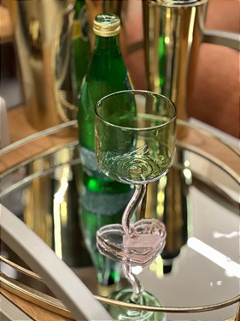 Taça Heart verde base rosa 230 ml