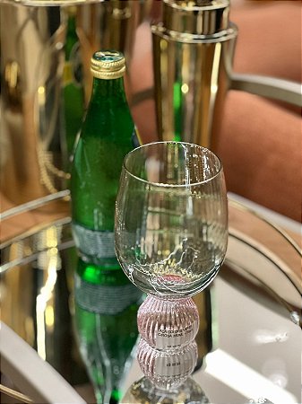 Taça color verde c/ rosa 390 ml