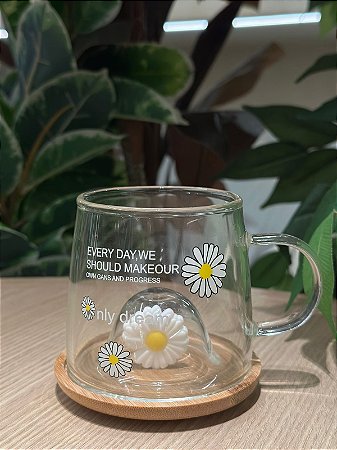 Caneca borossilicato 3D Margarida 280 ml