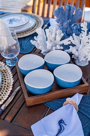 Petisqueira azul degrade quadrada