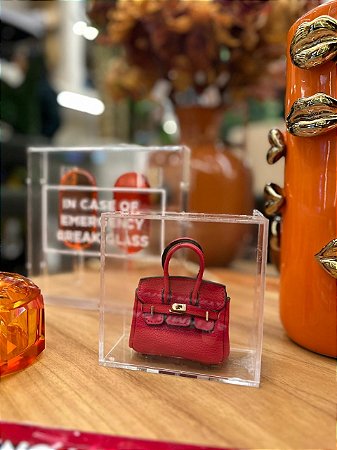 Caixa acrílica mini bag Bir Kin vermelho sancler 18
