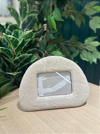 Porta retrato poli resina bege 10x15