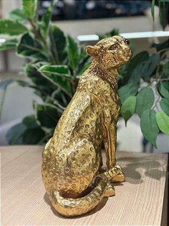 Escultura em polirresina Leopardo