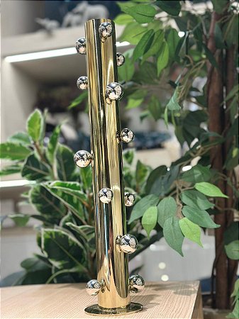 Vaso decor aço inox Dourado