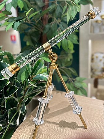 Escultura Telescópio em metal e acrílico
