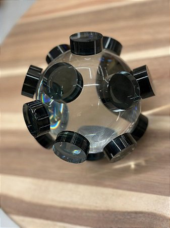 Peça decorativa cristal transparente e preto