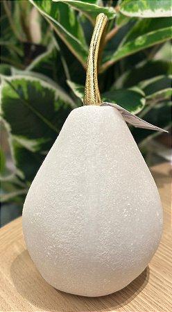 Pêra decor resina branca