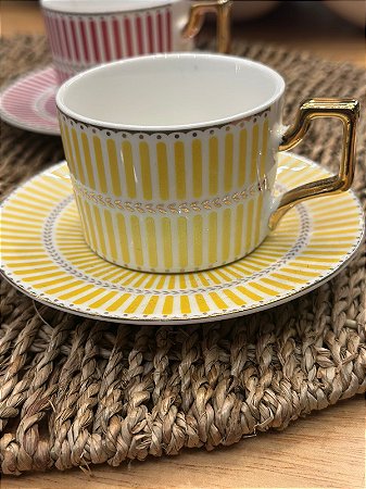 Xícara café Olimpo new bone 110 amarela