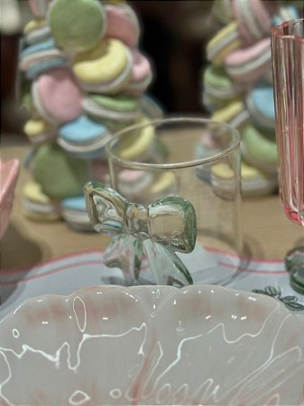 Copo vidro laço candy vibrante verde