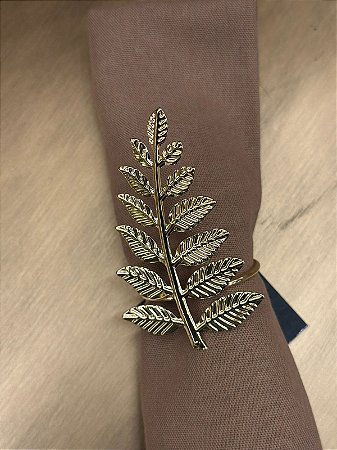 Porta Guardanapo metal folha dourado