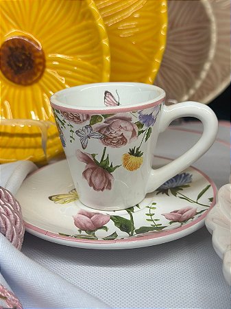 Xícara café easter Flowers