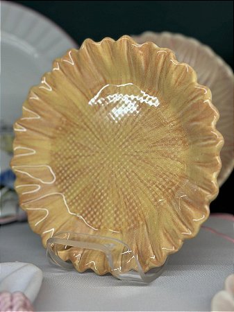 Prato sobremesa playful flowers laranja