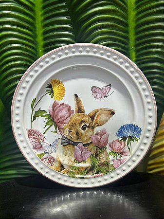 Prato sobremesa coelho Easther Flowers