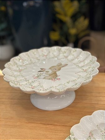 Prato bolo c/ pé Happy Rabbit