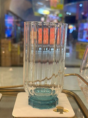 Copo vidro florian pe azul