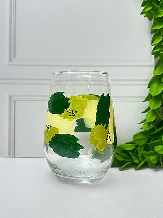 Copo vidro frutas verde limão