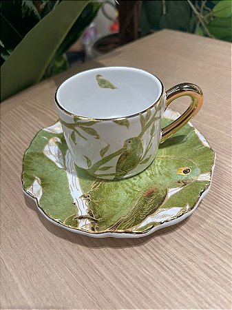 Xícara chá voldor verde