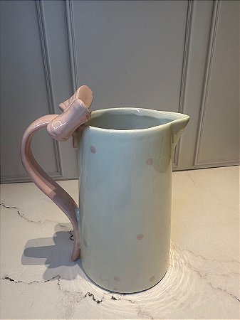 Jarra decorativa laço rosa 20 cm