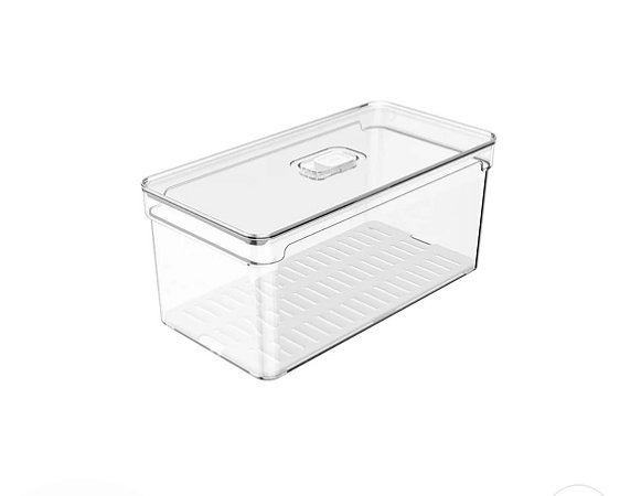 Organizador de geladeira com tampa Ou 5L Linha Clear Fresh