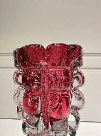 Vaso de vidro Italy rosa