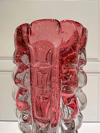Vaso de vidro Italy rosa
