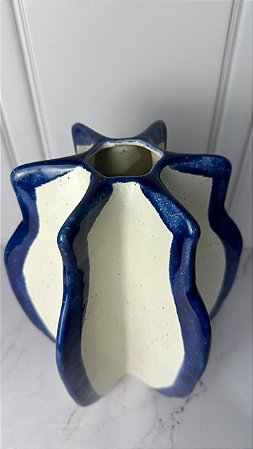 Vaso cerâmica azul
