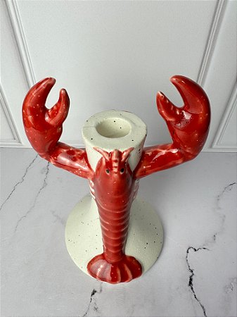 Castiçal cerâmica Lagosta