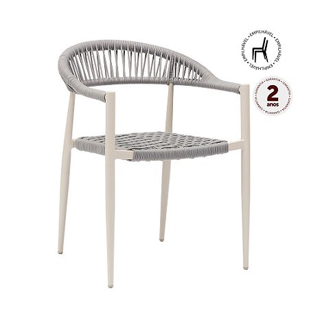 Cadeira Trancoso Corda Cinza Base Areia