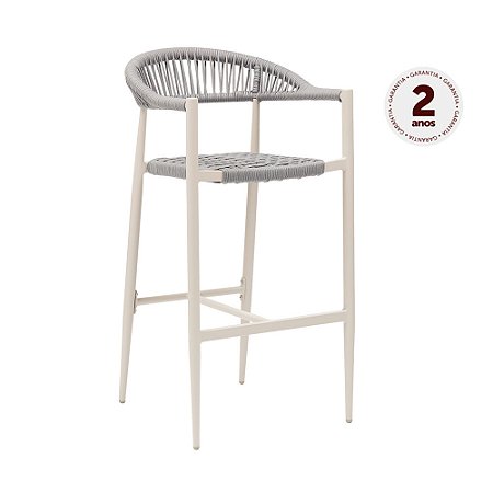 Banqueta Trancoso Corda Cinza Base Areia