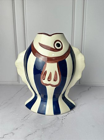 Vaso cerâmica Peixe Azul