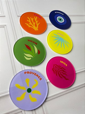 Set 6 porta copos travel acrílico