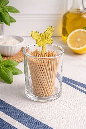 Porta palito vidro borboleta