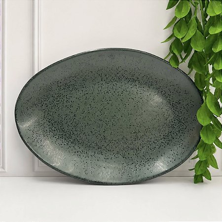 Prato sobremesa oval orgânico greenery
