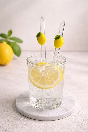 Jogo de 2 canudos 8 mm Boro Limone