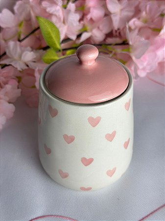 Pote decorativo coração rosa