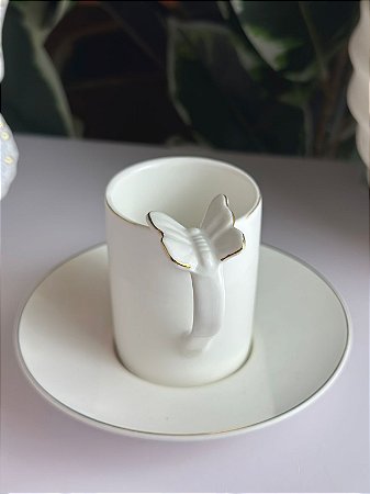 Xícara café papilon borboleta new bone 100ml