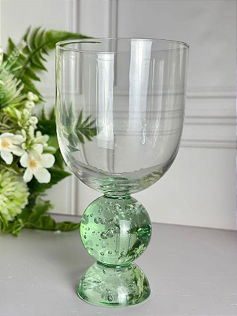 Taça esfera dupla base verde
