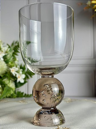 Taça esfera dupla base marrom