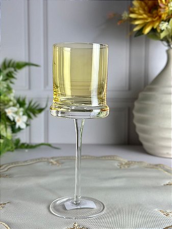 Taça vidro amarelo