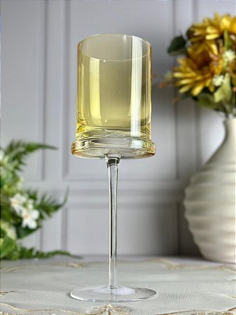 Taça vidro amarelo