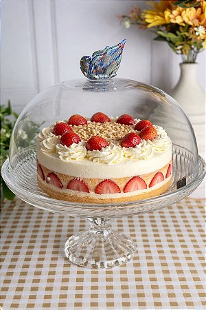 Prato bolo papilon cristal borboleta