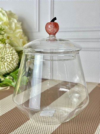 Pote borossilicato com tampa maça 800 ml