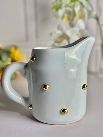 Jarra artesanal poá dourado