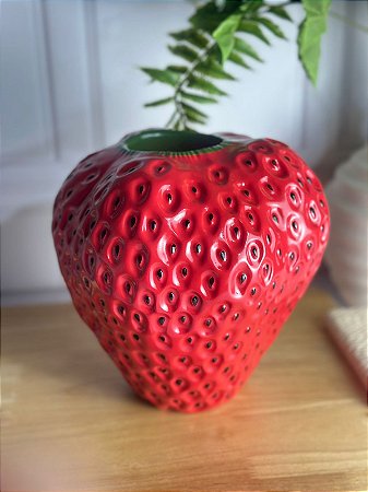Vaso morango cerâmica