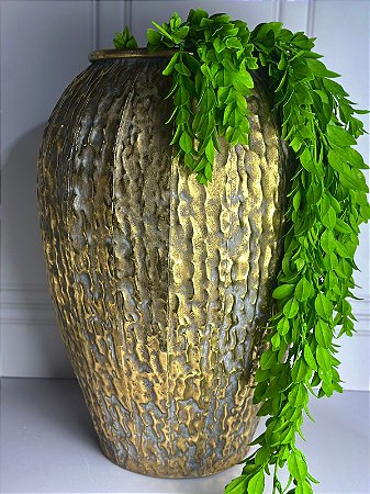 Vaso metal vintage dourado