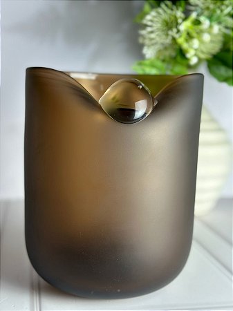 Vaso decorativo vidro bola marrom