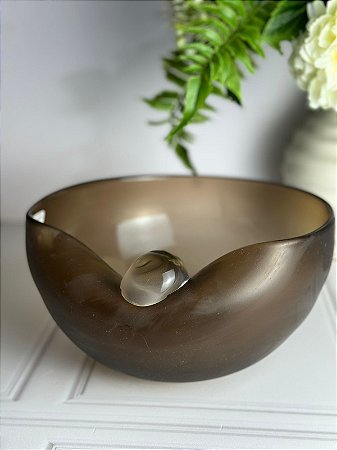 Vaso decorativo vidro bola marrom