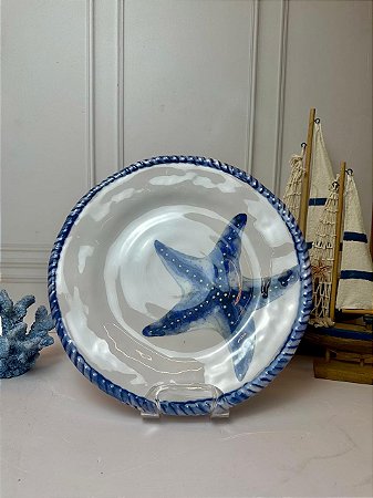 Prato Melamina Raso Estrela Azul