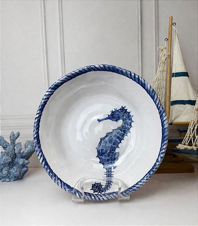 Bowl Melamina Cavalo Marinho Azul