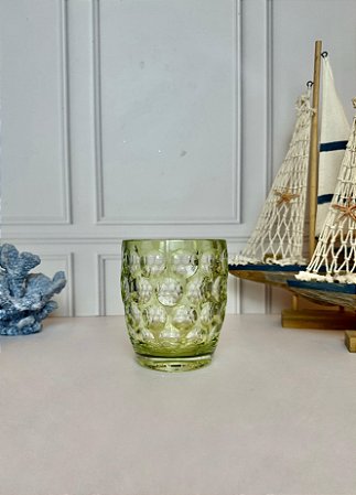 Copo em Acrílico Lapidado Círculos - Verde